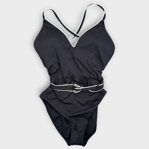 Seafolly Active Piped One-Piece Swimsuit Size US/12 - Picture 3 of 8